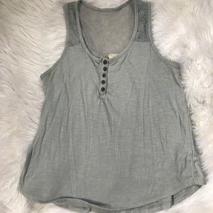 Gray tank with lace detail